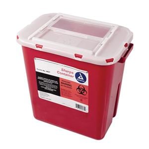 Sharps Container 2gal Red 11x7.3x14.2" Slide Lid Plastic Ea
