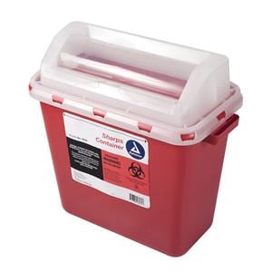 Sharps Container 3gal Red 15x7.3x14.2" Mailbox Style Lid Plastic Ea, 12 EA/CA