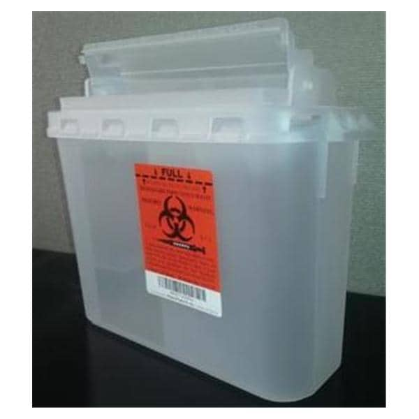 Sharps Container 5.4qt Clear 11-1/3x12x4-1/2" Mlbx Hrzntl Drp Plstc Ea, 20 EA/CA