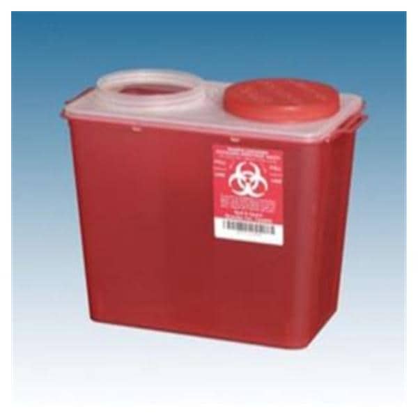 Plasti Products Sharps Container 8qt Red 12x11-3/4x10-1/4 Wd Opn Wd Opn Plstc Ea, 20 EA/CA
