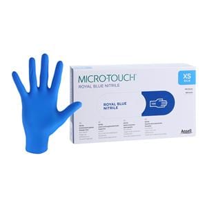 Micro-Touch Nitrile Exam Gloves X-Small Royal Blue Non-Sterile