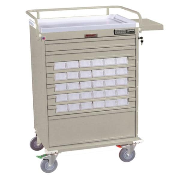 Value Line Medication Cart 17x30x46" (4) 5 Swvl Cstr/1 Brk (30) 3.5 Bn Kylck