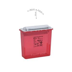 Sharps Container 5.4qt Red 12x12x9" Counterbalanced Lid Plastic Ea