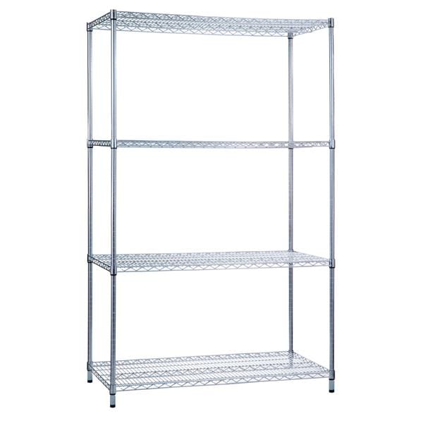 Shelving Unit 36x18x72" Chrome Wire With 3 Shelves Ea