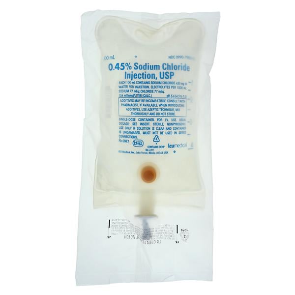 IV Injection Solution 0.45% Sodium Chloride 500mL Bag 24/Ca