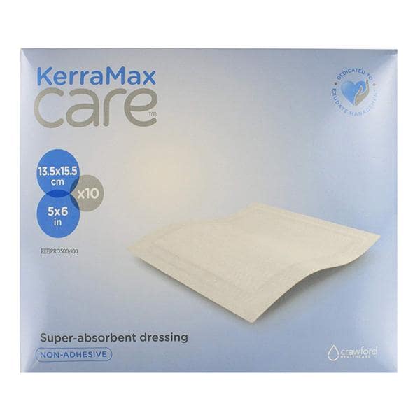 KerraMax Care Non-Woven Dressing 5x6" Sterile Rectangle Super Absorbent, 65 CR/CA