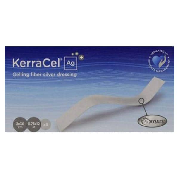 KerraCel Ag Alginate/Silver Gelling Fiber Dressing .75x12" Sterile Ribbon, 10 CR/CA