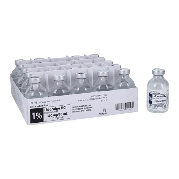 Lidocaine HCl Injection 1% Preservative Free SDV 30mL 25/Bx