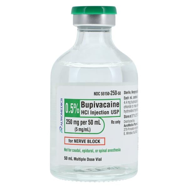 Bupivacaine HCl Injection 0.5% MDV 50mL 25/Bx