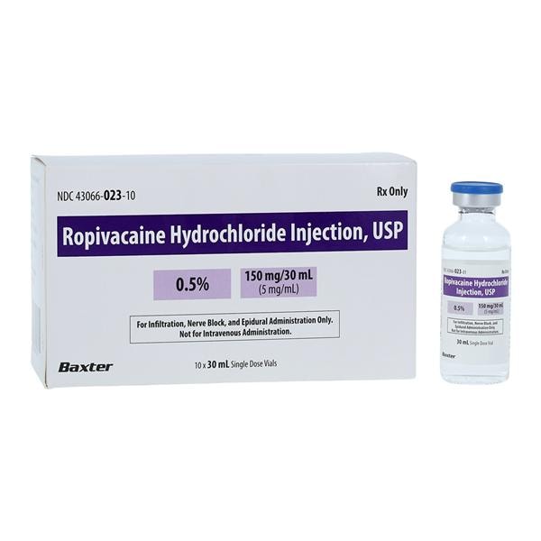 Ropivacaine HCl Injection 0.5% 5mg/mL Preservative Free SDV 30mL 10/Bx