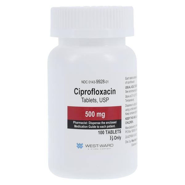 Ciprofloxacin Tablets 500mg Bottle 100/Bt