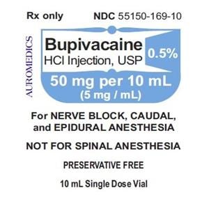 Bupivacaine HCl Injection 0.5% Preservative Free SDV 10mL 25/Bx