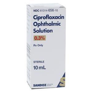 Ciprofloxacin HCl Ophthalmic Solution 0.30% Bottle 10mL Each