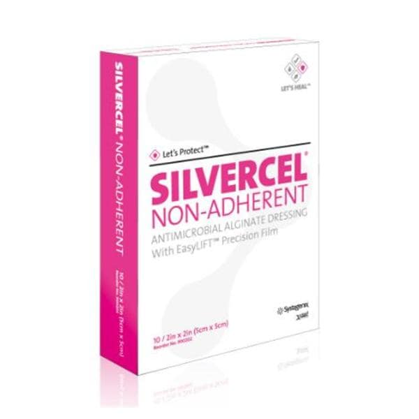 Silvercel Alginate Wound Dressing 2x2" Non-Adhesive Non-Adherent