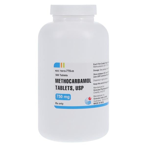 Methocarbamol Tablets 750mg Bottle 500/Bt