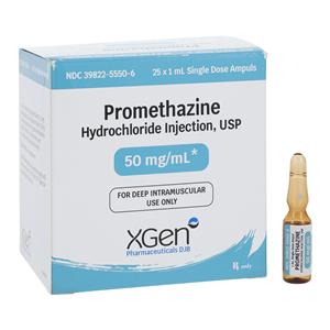 Promethazine HCl Injection 50mg/mL Ampule 1mL 25/Bx