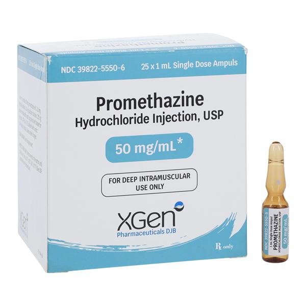 Promethazine HCl Injection 50mg/mL Ampule 1mL 25/Bx