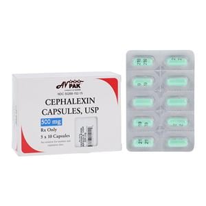 Cephalexin Capsules 500mg Blister Pack 5x10/Bx