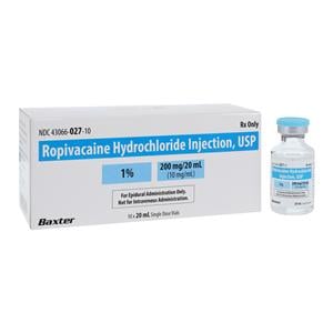 Ropivacaine HCl Injection 1% 10mg/mL Preservative Free SDV 20mL 10/Bx