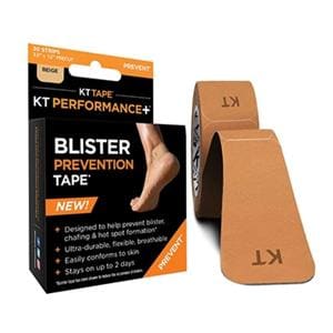 KT Performance+ Blister Prevention Tape Synthetic Fabric 1.25x3.5" Beige 30/Bx