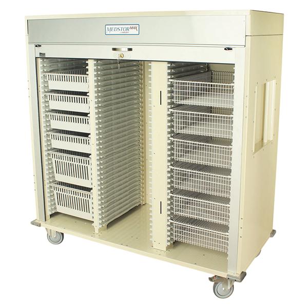 Storage Cart 27.8x42x60.2" (4) 5" Caster RlUp Tmbr Dr/2Clmn Kylck