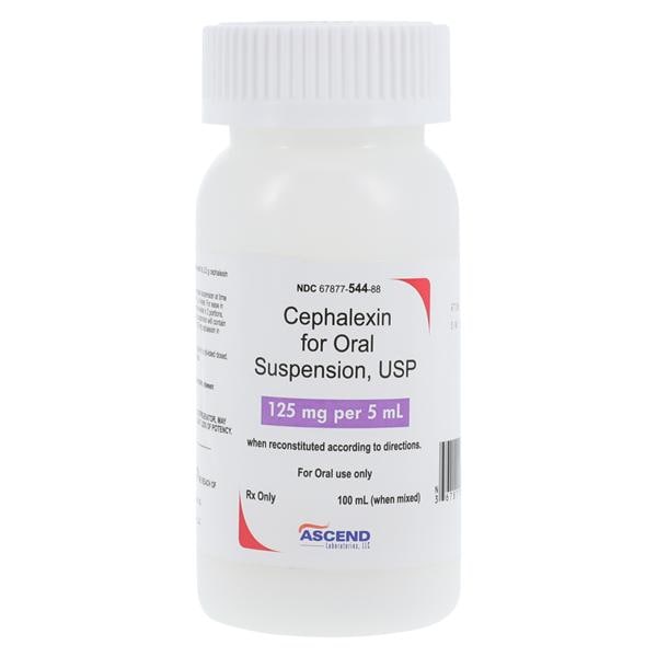 Cephalexin Oral Suspension 125mg/5mL Strawberry Bottle 100/Bt