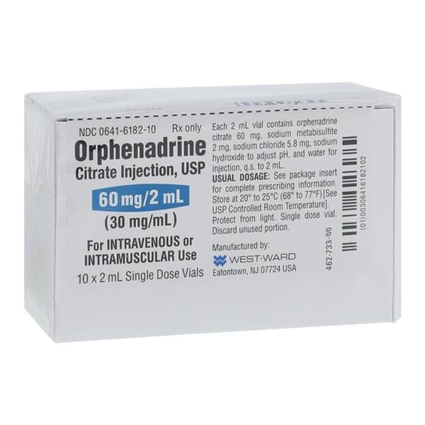Orphenadrine Citrate Injection 30mg/mL SDV 2mL 10/Bx