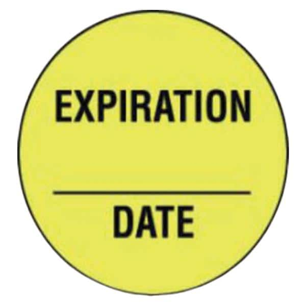 Lab Label Expiration Date Yellow 3/4" Circle 1/Rl