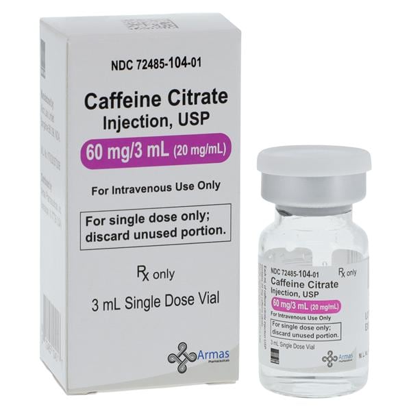 Caffeine Citrate Injection 20mg/mL SDV 3mL/Vl