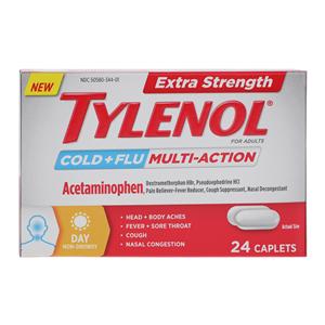 Tylenol Extra Strength Cold & Flu Caplets 500/15/30mg Day Multi-Action 24/Cr