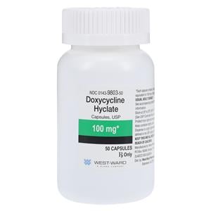 Doxycycline Hyclate Capsules 100mg Bottle 50/Bt