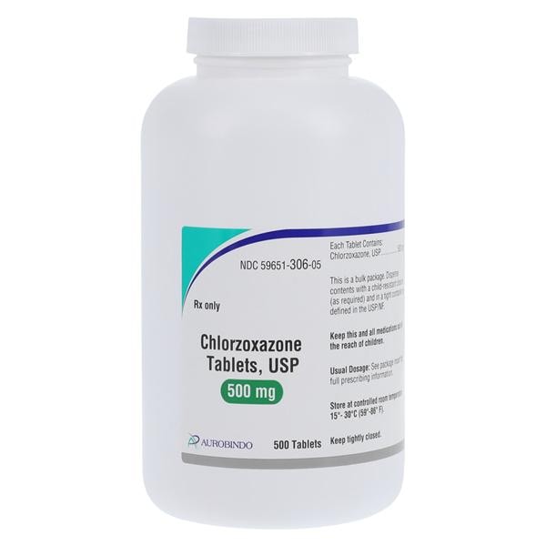 Chlorzoxazone Tablets 500mg Bottle 500/Bt