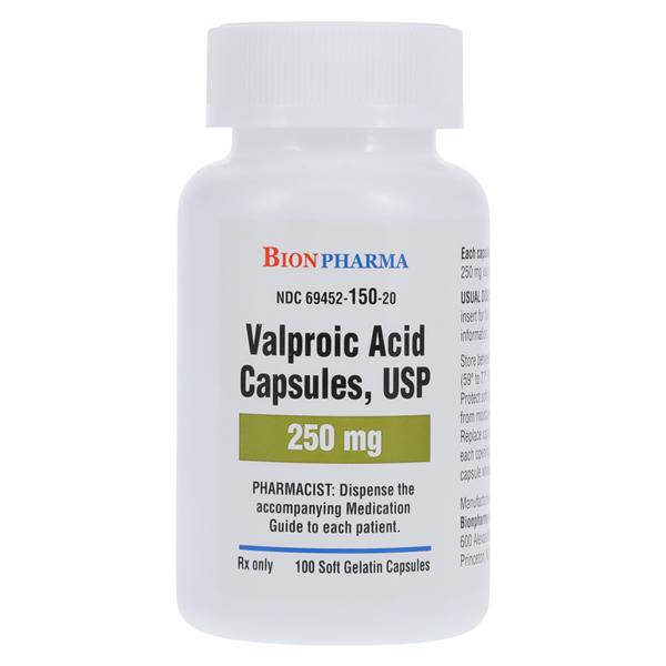 Valproic Acid Capsules 250mg Bottle 100/Bt