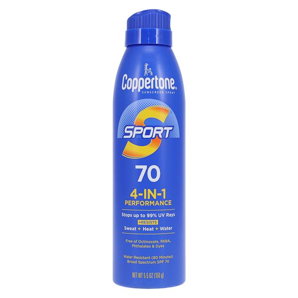Coppertone Sport Spray Sunscreen FrgrncFr Skn Adlt 5.5oz Continuous Wtr Rstnt Ea, 12 EA/CA