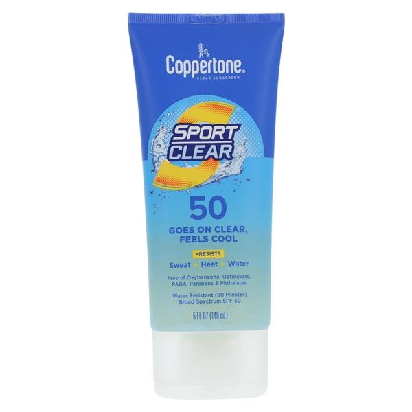 Coppertone Sport Sunscreen Lotion Fragrance Free Adult 5oz Wtr Rstnt Clear Ea, 12 EA/CA