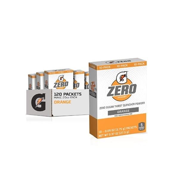 Gatorade G ZERO Electrolyte Powder No Sugar Orange Packet 120/Ca