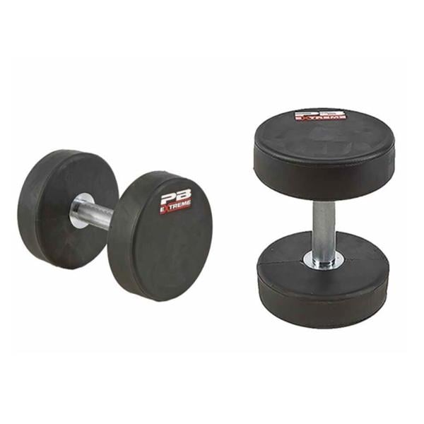 PB Extreme Weight Dumbbell 105lb Rubber Encased Black/Silver