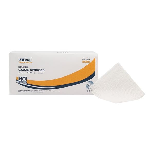 Cotton Gauze Sponge 3x3" 12 Ply Non-Sterile