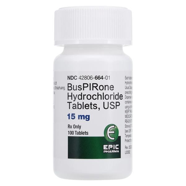 Buspirone HCl Tablets 15mg Bottle 100/Bt