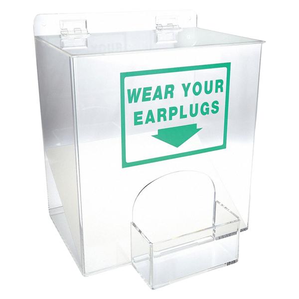 Dispenser Ear Plug/Clear/200 Pair Capacity/Acrylic/Table Top/Wall Mount Ea