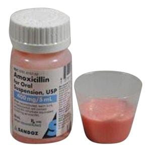 Amoxicillin Oral Suspension 400mg/5mL Fruity Bottle 50mL/Bt