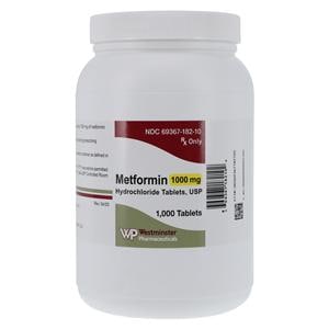 Metformin HCl Tablets 1000mg Bottle 1000/Bt