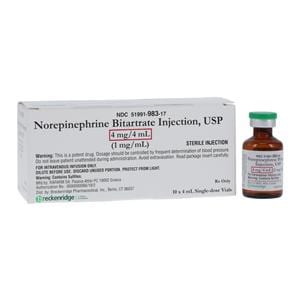 Norepinephrine Bitartrate Injection 1mg/mL SDV 4mL 10/Bx