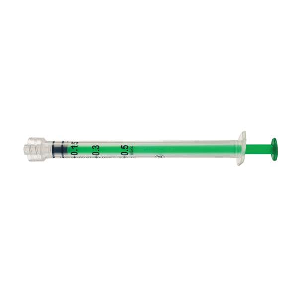 Epinephrine Syringe 1mL Clear Luer Lock Low Dead Space 100/Bx