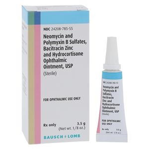 Bacitracin Neomycin Polymyxin B Hydrocortisone Opth Oint 500U/10mu Tb 3.5gm/Tb
