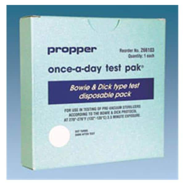 Once-A-Day Bowie Dick Indicator Test Pack 30/ca