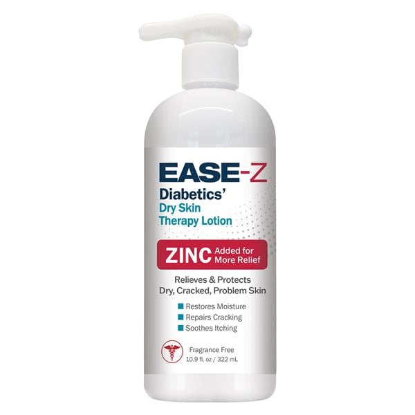 EASE-Z Diabetics' Lotion 3% Dimethicone/0.25% Zinc Acetate Skin Therapy 10oz/Bt, 12 BT/CA