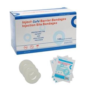 Inject-Safe Adhesive Patch Barrier Elastic 1-3/8" Clear Sterile 100/Bx