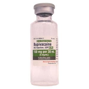 Bupivacaine HCl Injection 0.5% Preservative Free SDV 30mL 10/Bx