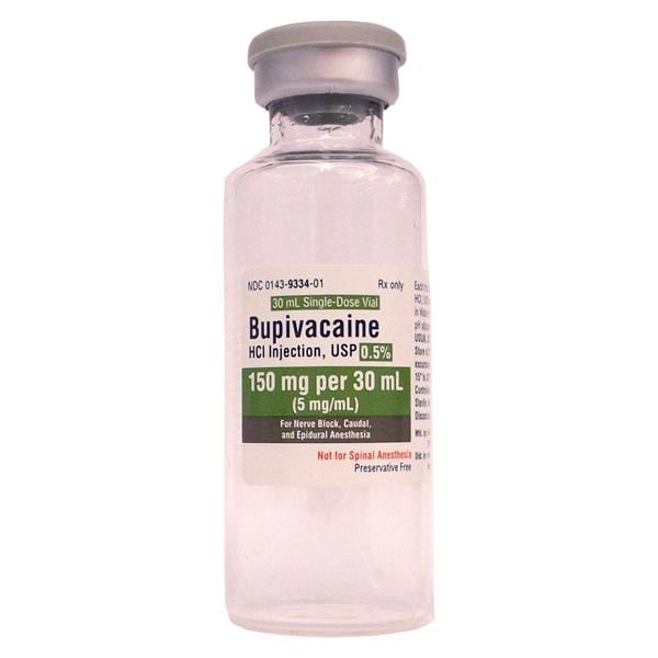 Bupivacaine HCl Injection 0.5% Preservative Free SDV 30mL 10/Bx